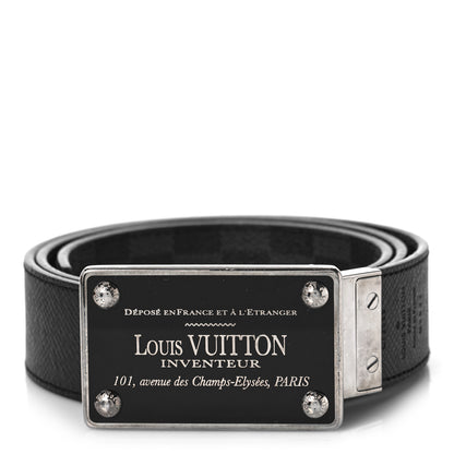 Louis Vuitton Damier Graphite 35mm LV Inventeur Reversible Belt 85 34 1 of 6