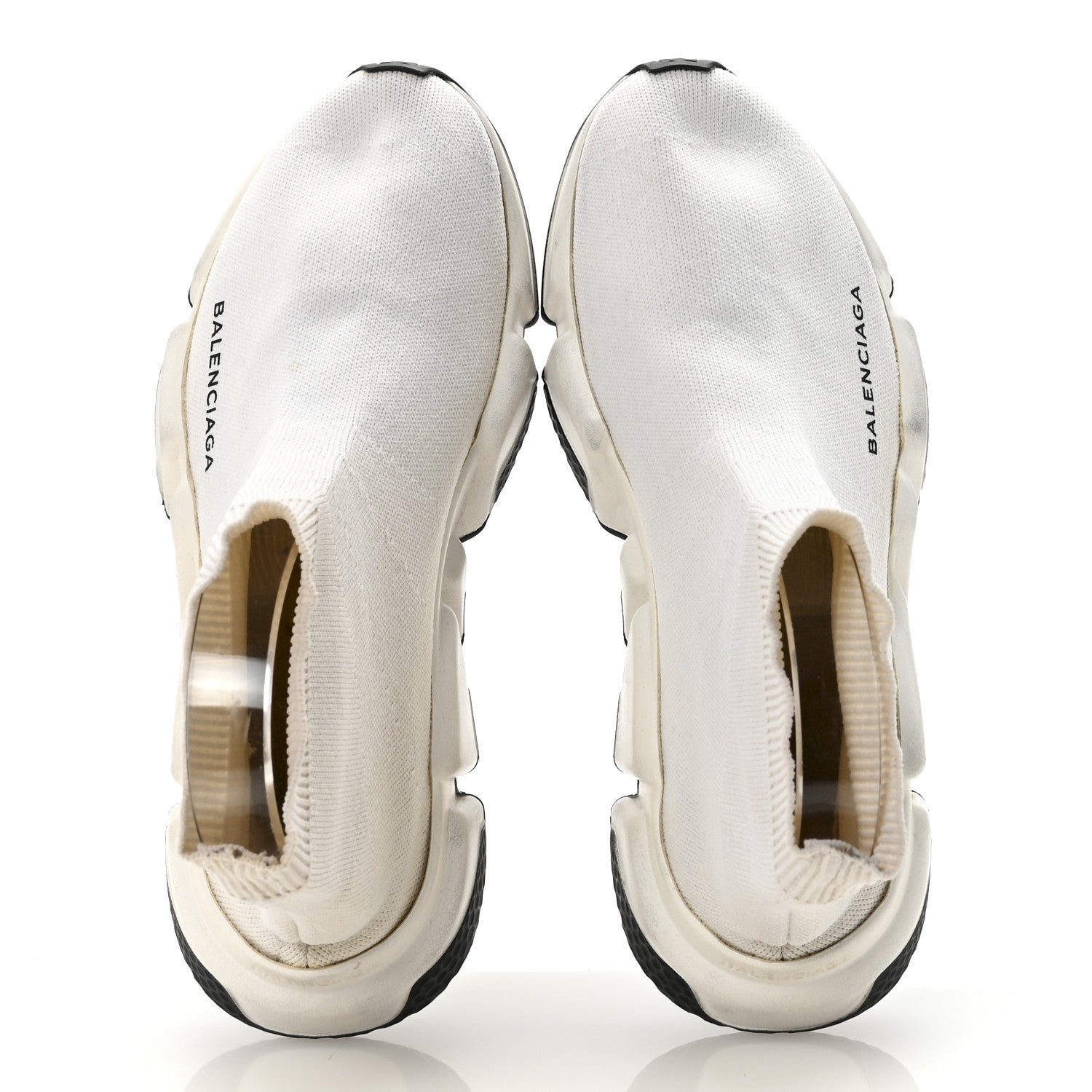 Balenciaga Technical 3D Recycled Knit Bi-Color Sole Womens Speed 2.0 Sneakers 38 White Black 2 of 8