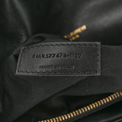Saint Laurent Patent Quilted Small Loulou Puffer Monogram Chain Satchel Black 7 of 10