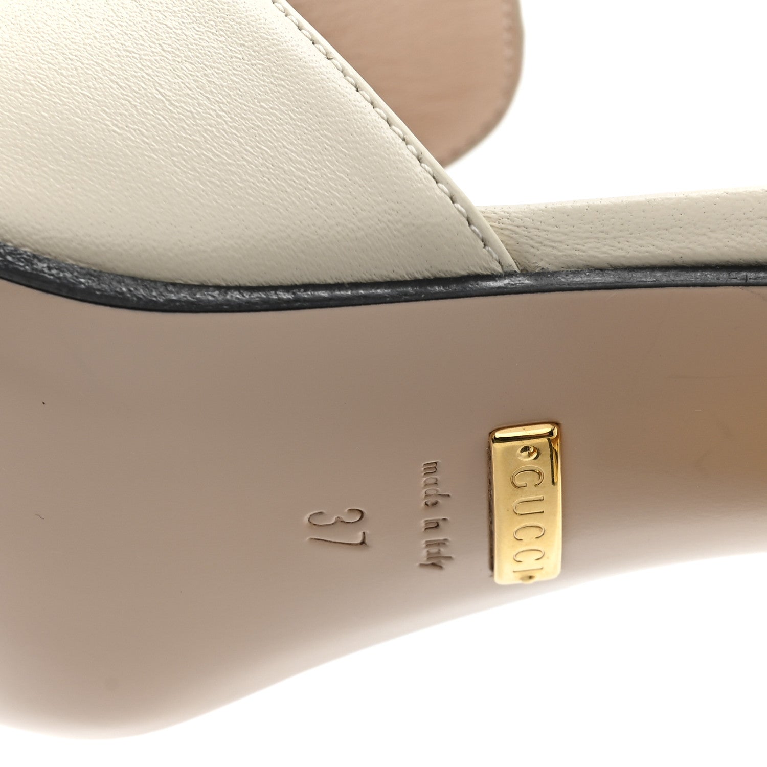 Gucci Nappa Horsebit 75mm Slide Sandals 37 Mystic White 7 of 12