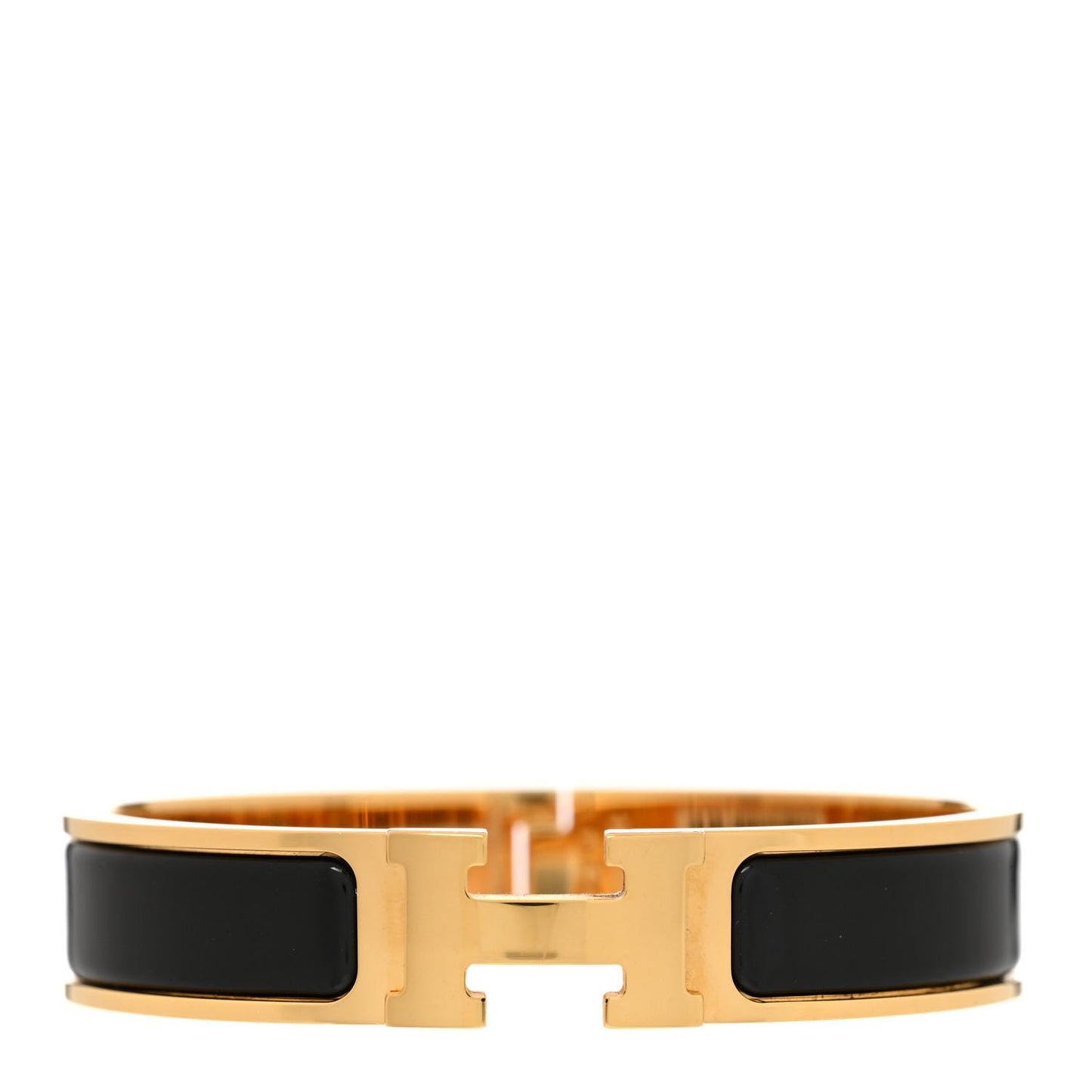 Enamel Narrow Clic Clac H Bracelet PM Black