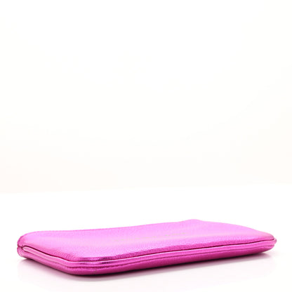 Balenciaga Metallic Goatskin Logo XS Ville Pouch Rose Fuchsia Black 4 of 8