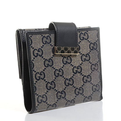 Gucci Crystal Monogram Icon Bar French Flap Wallet Navy 3 of 8
