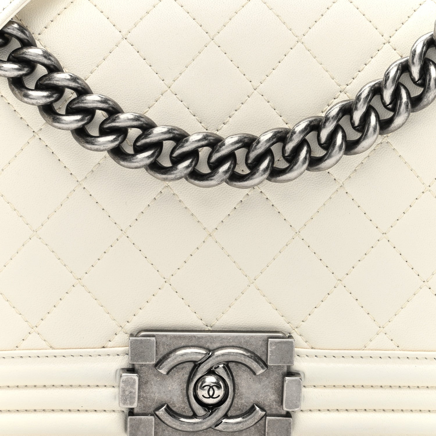 Chanel Calfskin Quilted Medium Boy Flap White 8 of 10