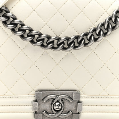 Chanel Calfskin Quilted Medium Boy Flap White 8 of 10