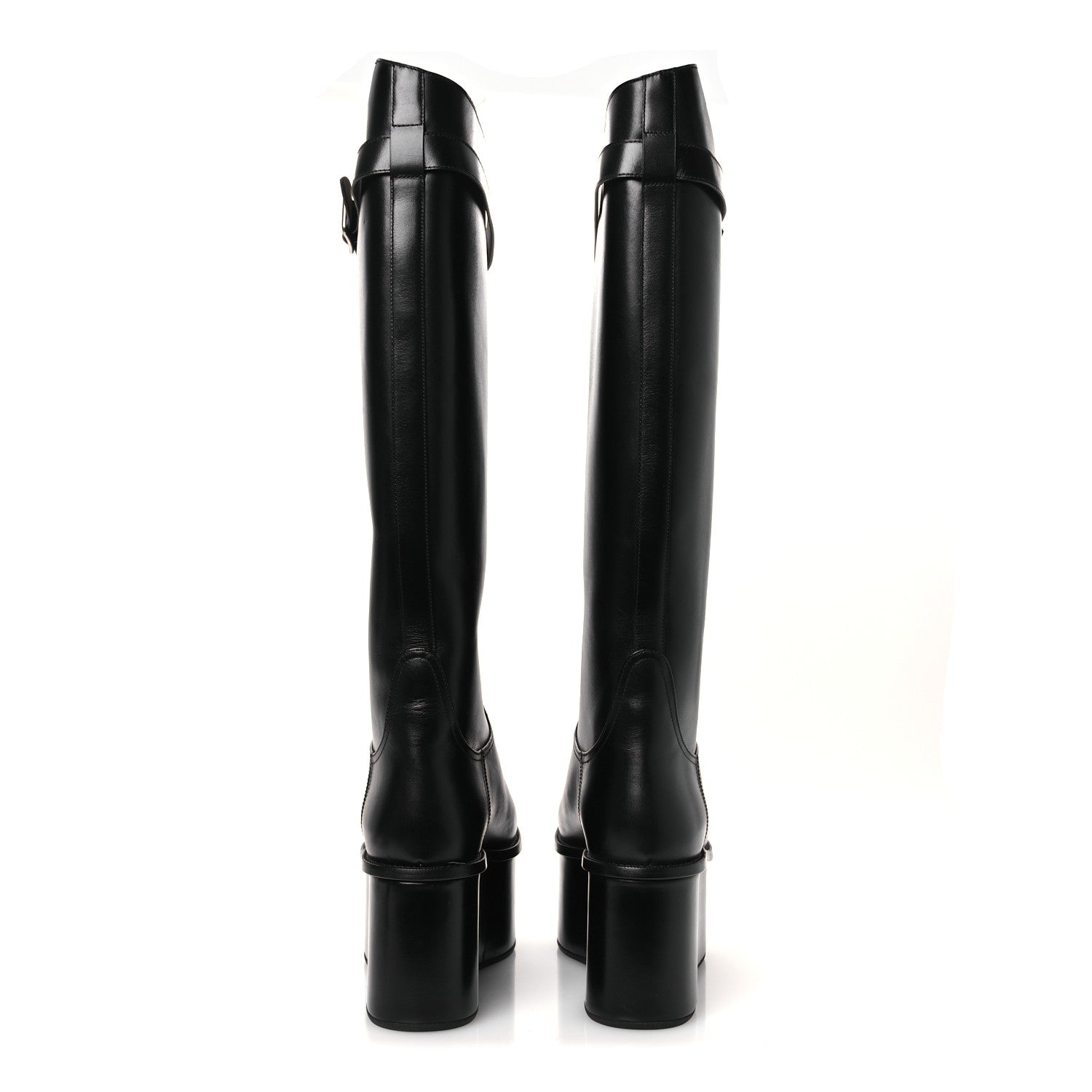 Loewe Calfskin Wedge Riding Boots 38 Black 6 of 10
