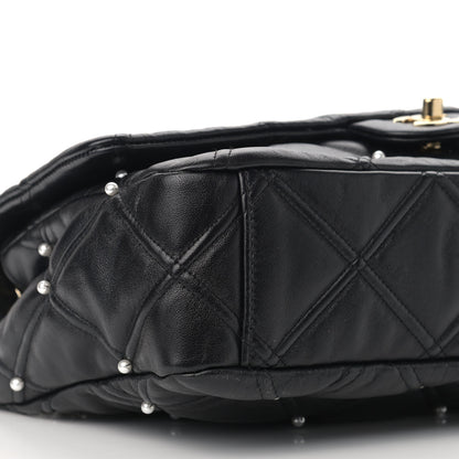 Chanel Lambskin Quilted Pearl Studded Flap Black 8 of 9