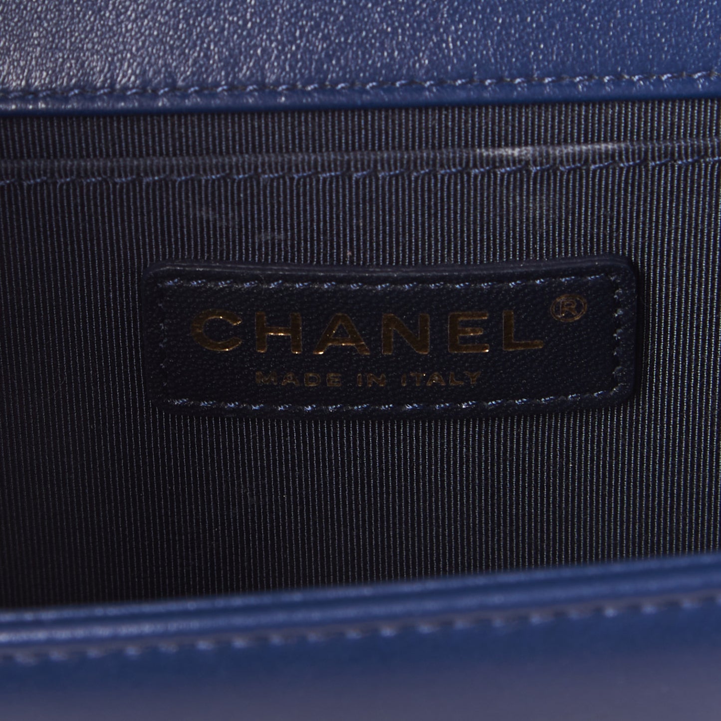 Lambskin Quilted Medium Boy Flap Dark Navy