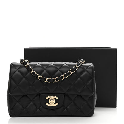 Chanel Lambskin Quilted Mini Rectangular Flap Black 10 of 10