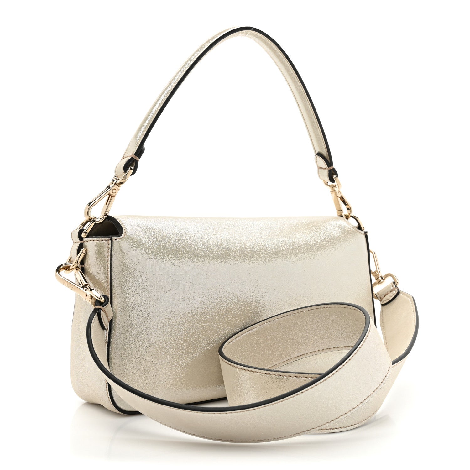 Fendi Metallic Lurex Crystal Re-Edition Baguette Gold 3 of 8