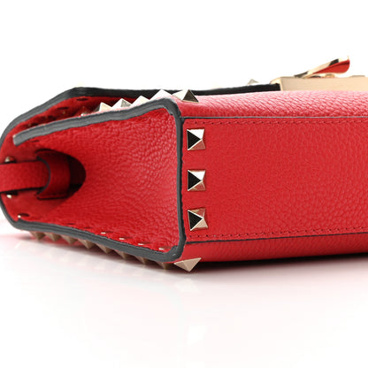 Valentino Garavani Pebbled Calfskin Medium Rockstud Flip Lock Crossbody Bag Rouge Pur 8 of 10