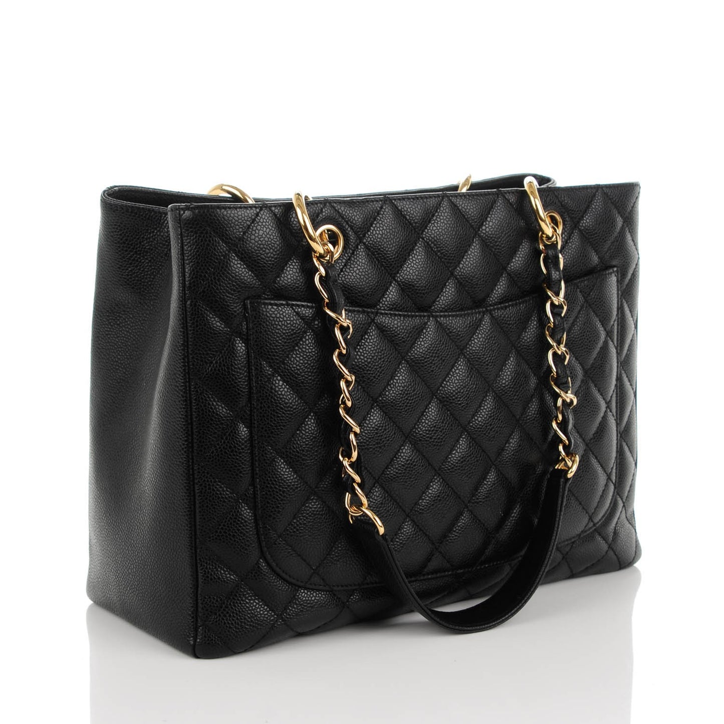 Caviar Quilted Grand Shopping Tote GST Black