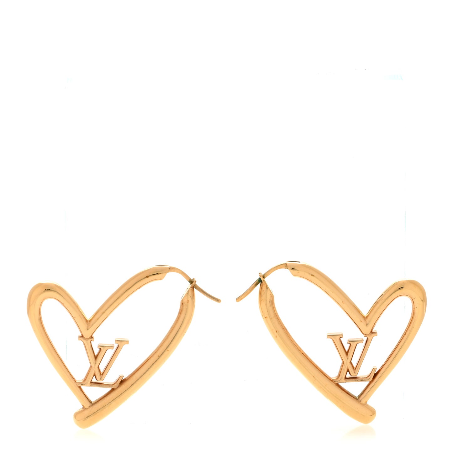 Metal Fall In Love Hoop Earrings GM Gold