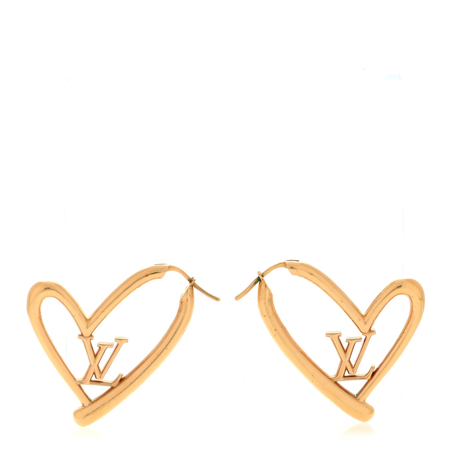 Louis Vuitton Metal Fall In Love Hoop Earrings GM Gold 1 of 5