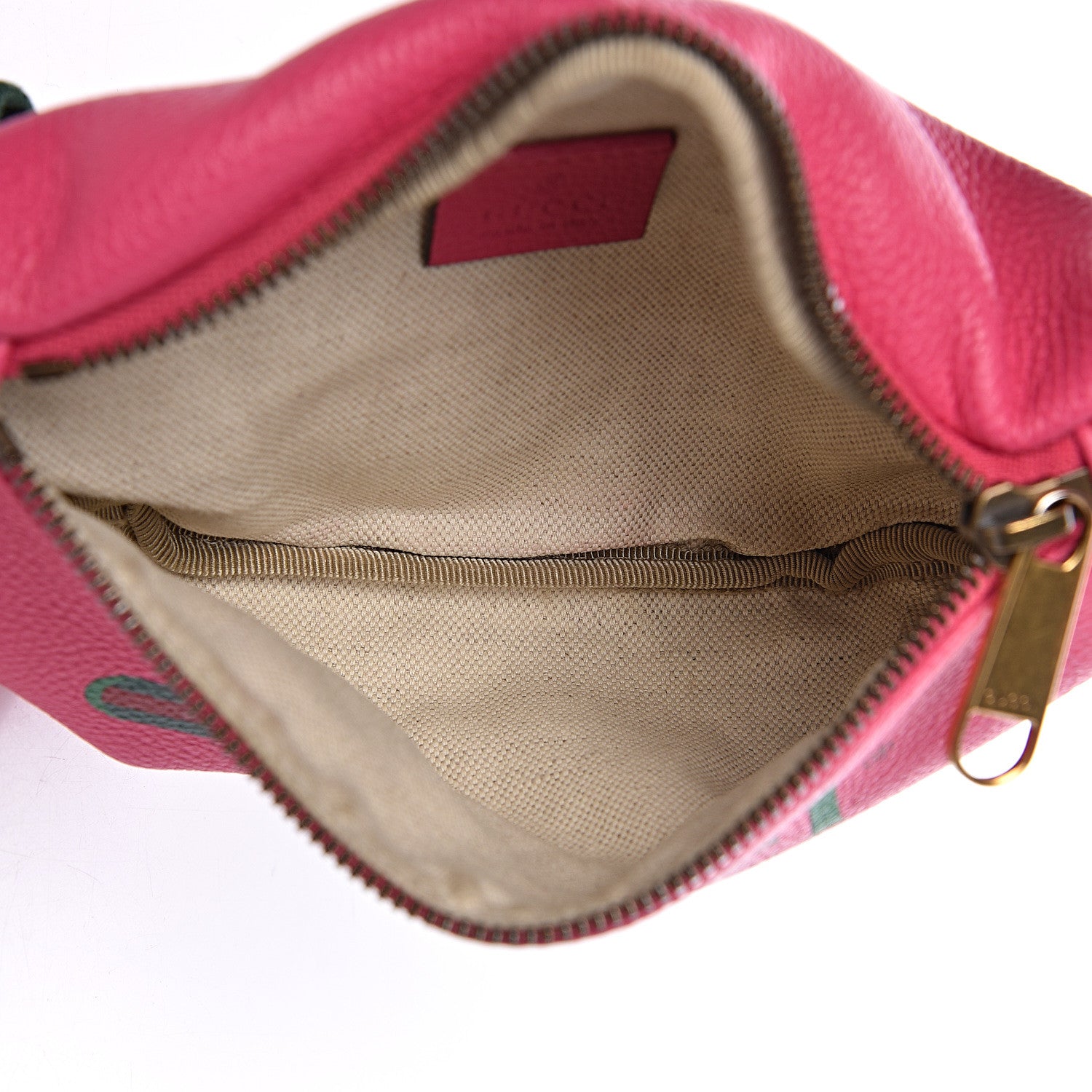 Gucci Grained Calfskin Small Logo Belt Bag Box Pink Green 5 of 11