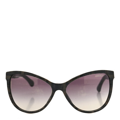 Chanel Acetate Polarized Cat Eye Chain Sunglasses 5326 Black 2 of 6