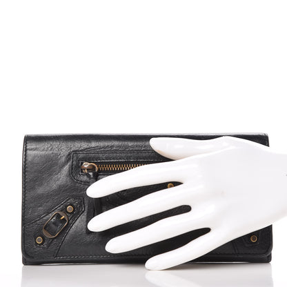 Balenciaga Agneau Classic Hardware Money Wallet Black 2 of 12