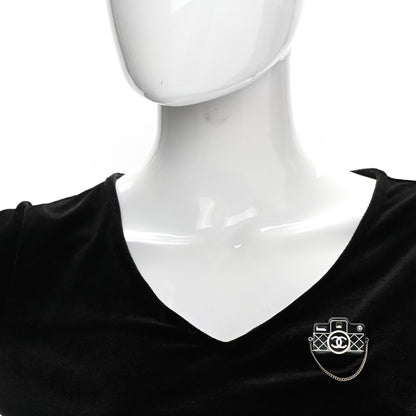 Chanel Resin Camera CC Brooch Gold Black 2 of 4