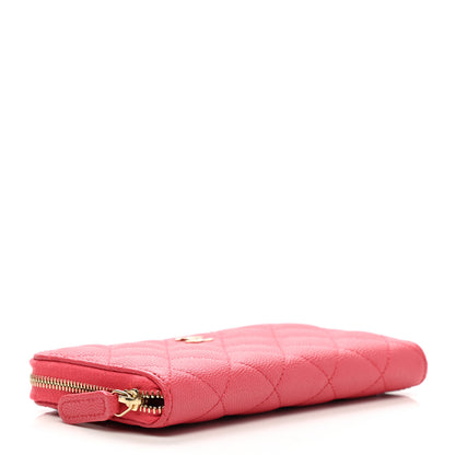 Chanel Caviar Quilted Medium Zip Around Wallet Dark Pink 4 of 8