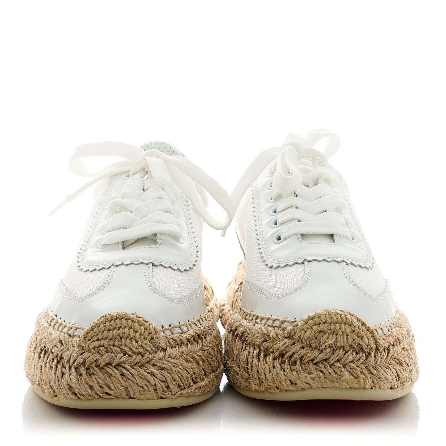 Toile Calfskin Espasneak Flat Sneaker 37 Ivory