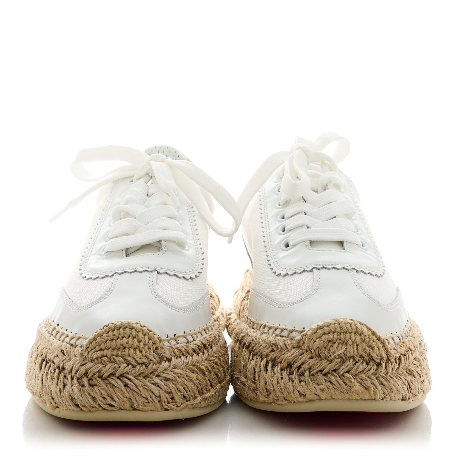 Christian Louboutin Toile Calfskin Espasneak Flat Sneaker 37 Ivory 2 of 11