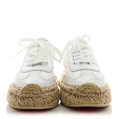 Christian Louboutin Toile Calfskin Espasneak Flat Sneaker 37 Ivory 2 of 11