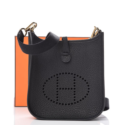 Hermes Taurillon Clemence Evelyne TPM Black 11 of 11