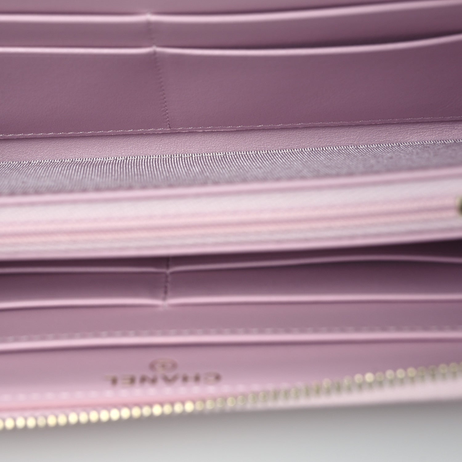 Chanel Caviar Quilted Large Gusset Zip Around Wallet Light Pink 6 of 13