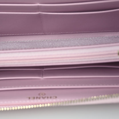 Chanel Caviar Quilted Large Gusset Zip Around Wallet Light Pink 6 of 13