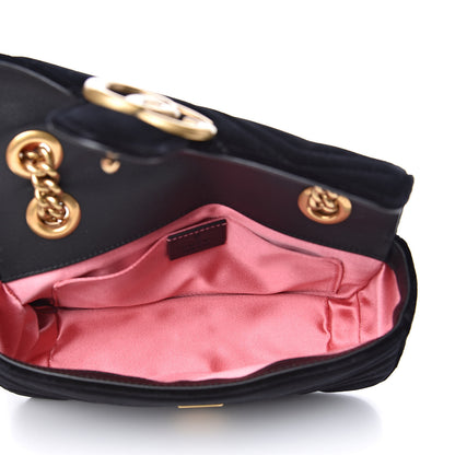 Gucci Velvet Matelasse Mini GG Marmont Shoulder Bag Black 5 of 11