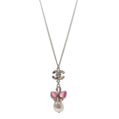 Chanel Enamel Pearl CC Pendant Necklace Gold 1 of 5