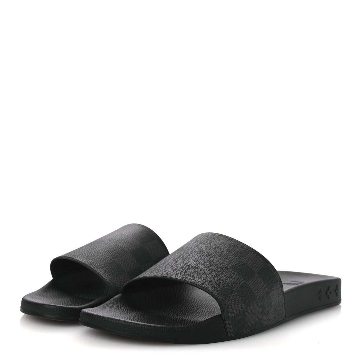 Damier Graphite Mens Waterfront Slide Sandal 9 Black