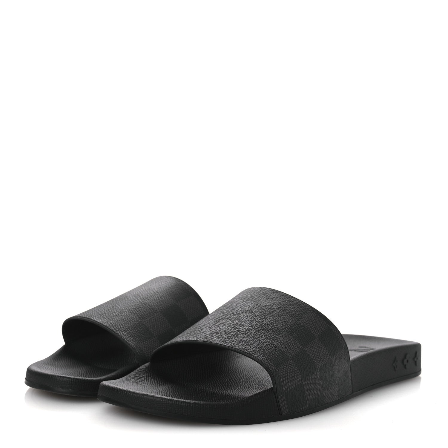 Louis Vuitton Damier Graphite Mens Waterfront Slide Sandal 9 Black 4 of 12