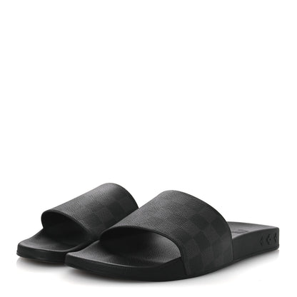 Louis Vuitton Damier Graphite Mens Waterfront Slide Sandal 9 Black 4 of 12