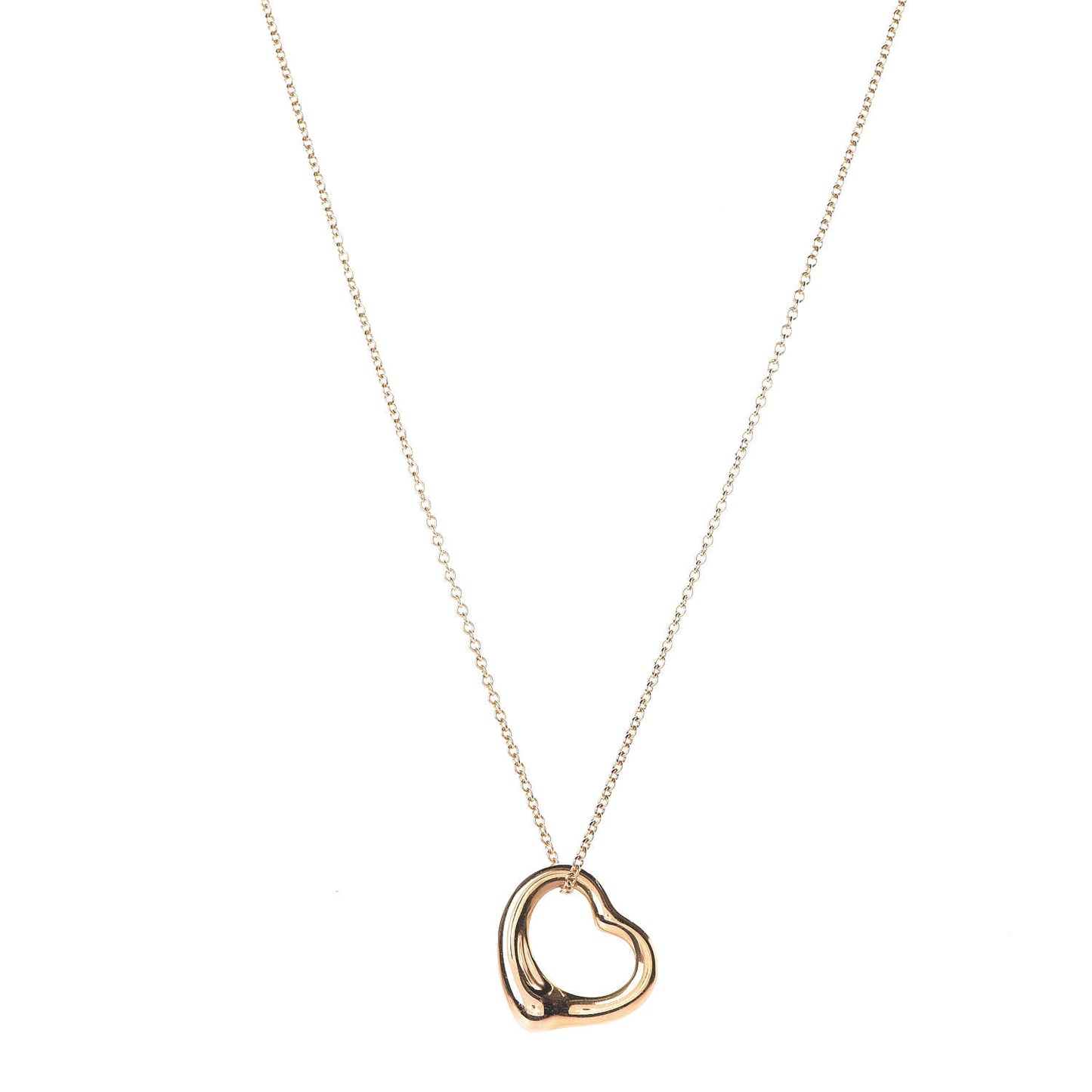 18K Yellow Gold Elsa Peretti Small Open Heart Pendant Necklace