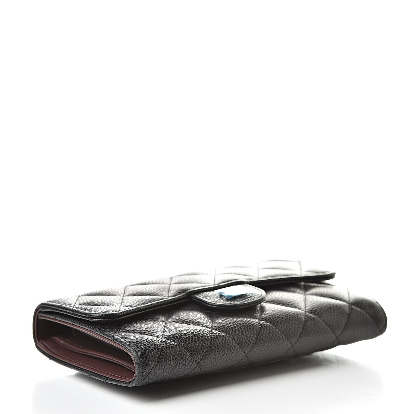 Caviar Quilted Large Flap Wallet Black