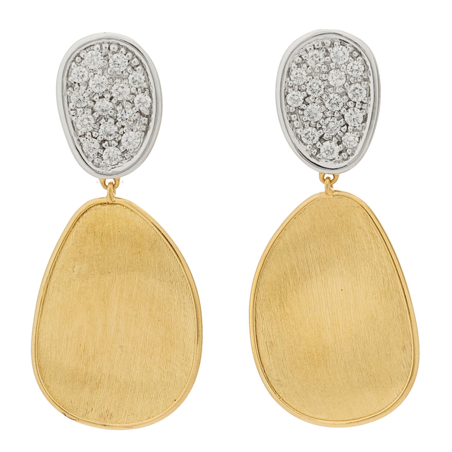 18K Yellow White Gold Diamond Small Lunaria Earrings