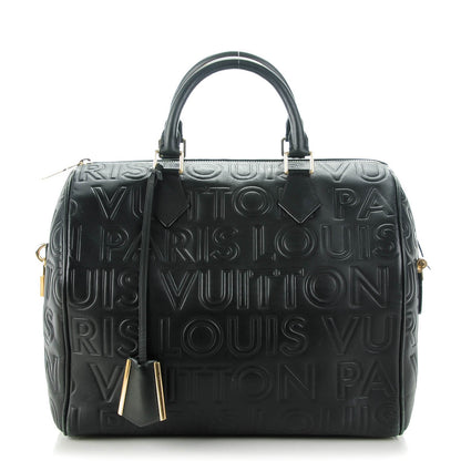 Louis Vuitton Calfskin Embossed Speedy Cube 30 Black 1 of 10