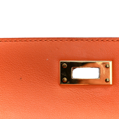 Hermes Swift Kelly Cut Clutch Pochette Orange 9 of 10