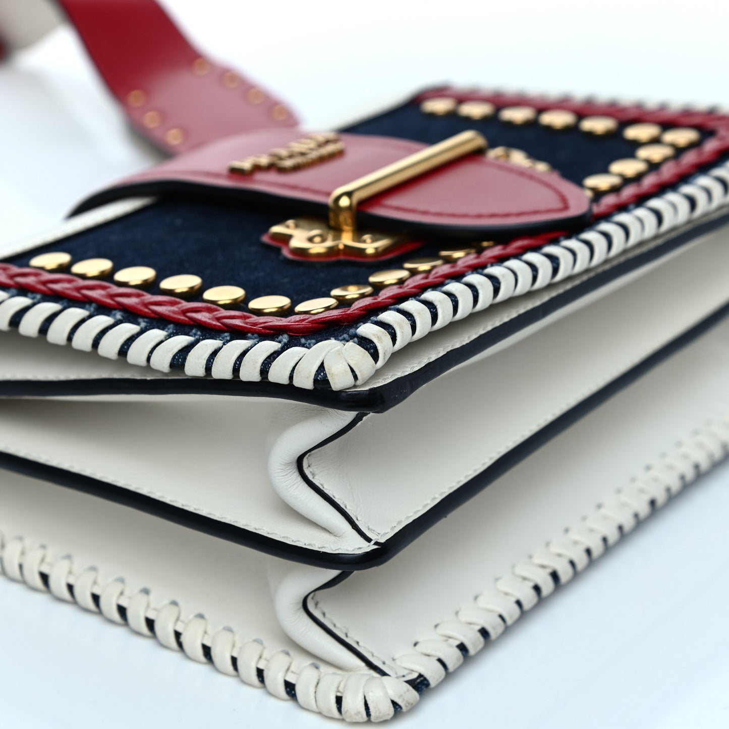 City Calf Denim Cahier Bag Blue Fuoco