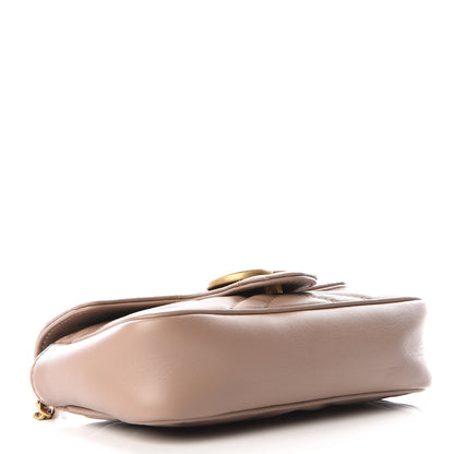 Gucci Calfskin Matelasse Super Mini GG Marmont Shoulder Bag Porcelain Rose 3 of 8