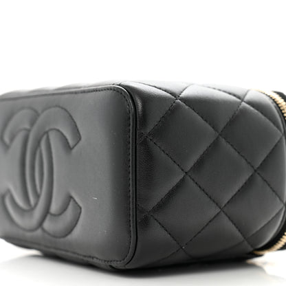 Chanel Lambskin Quilted Small Top Handle Vanity Case With Chain Black 10 of 11