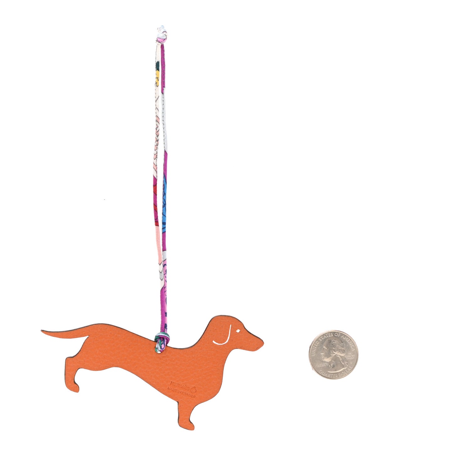 Togo Epsom Petit H Dog Bag Charm Rouge Casaque Orange