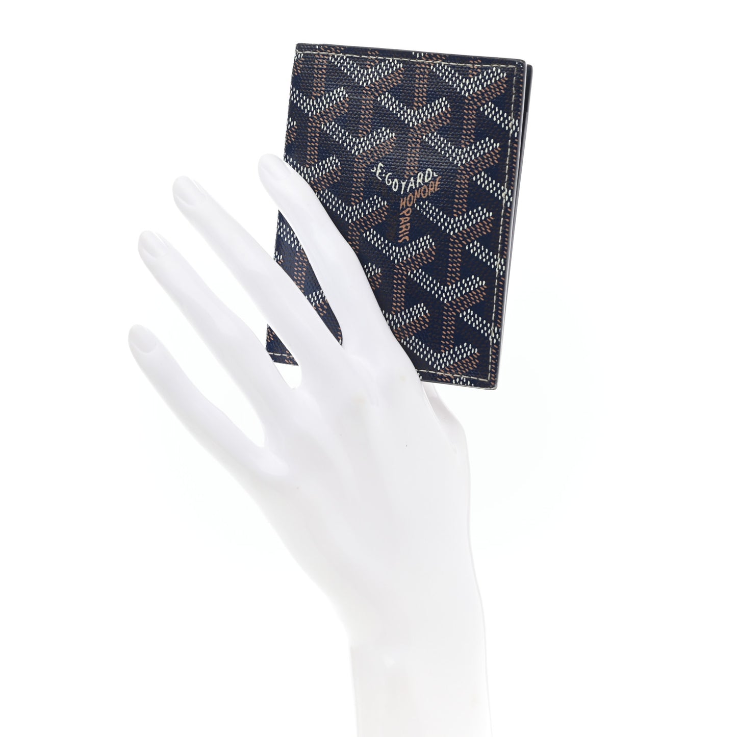 Goyardine Saint Marc Folding Card Case Navy