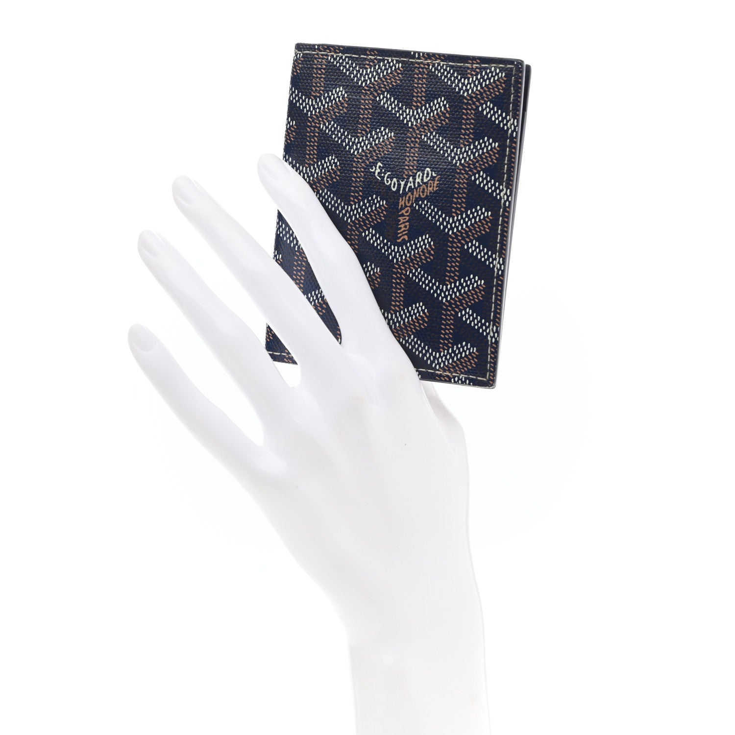 Goyard Goyardine Saint Marc Folding Card Case Navy 2 of 11