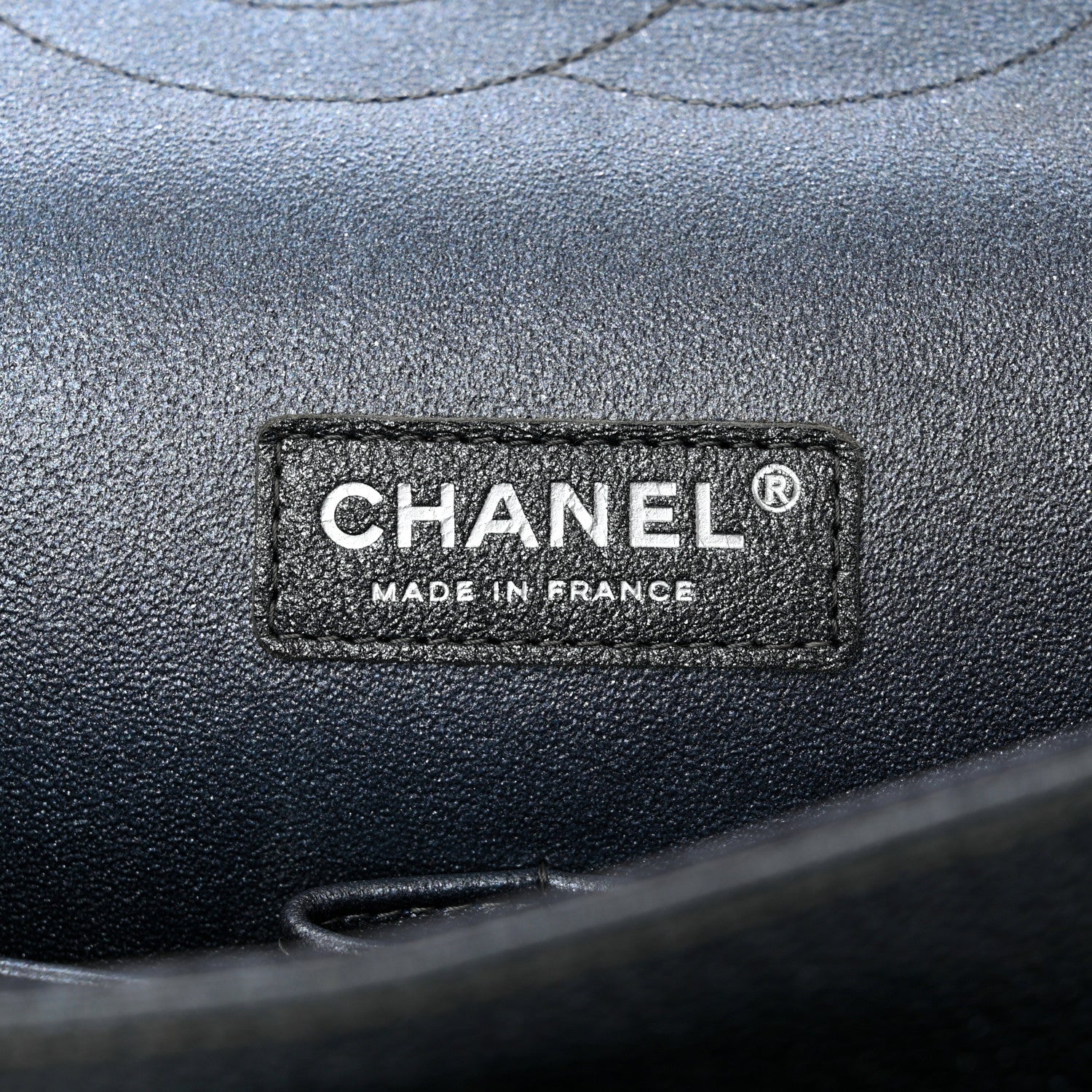 Chanel Metallic Caviar Quilted Maxi Double Flap Charcoal 6 of 10