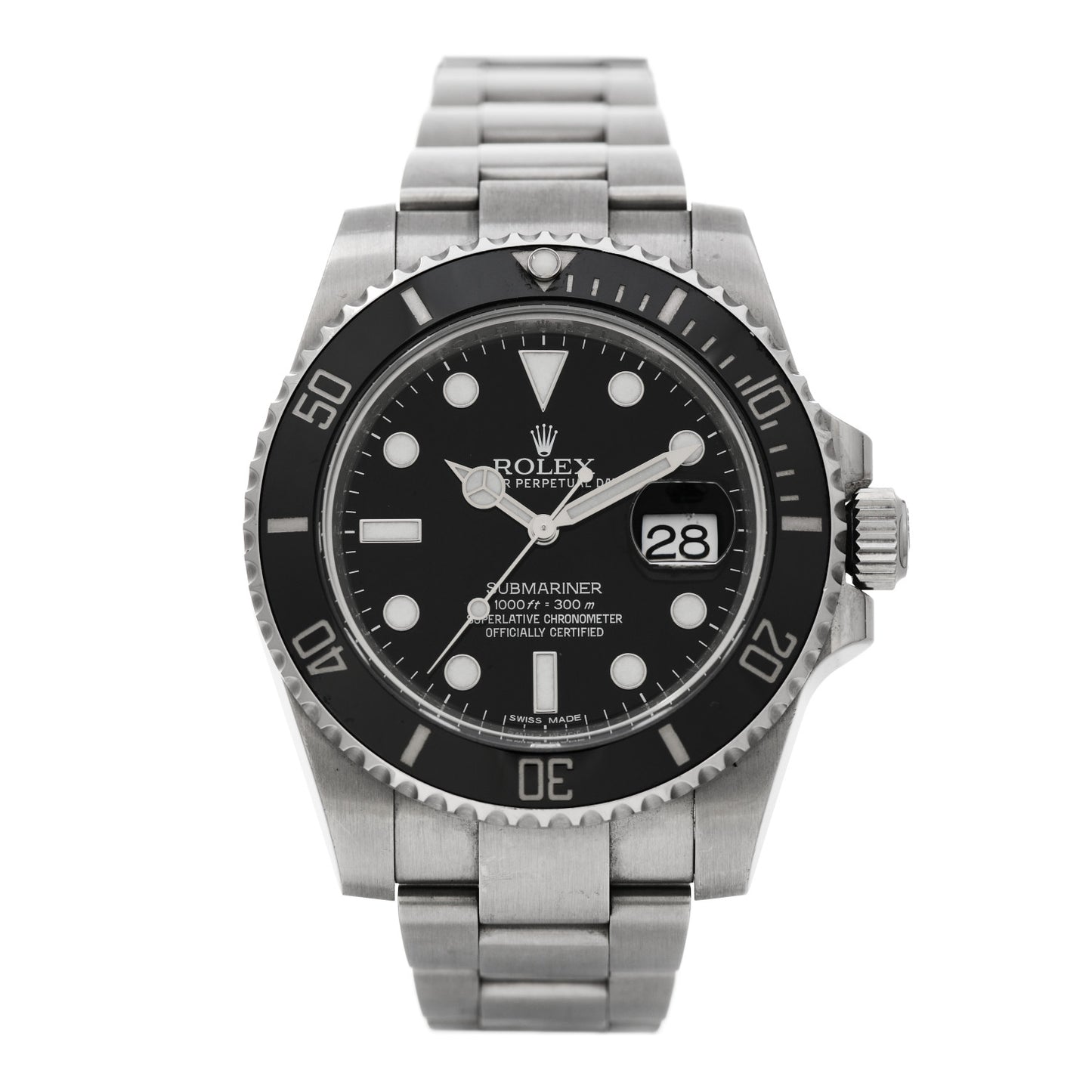 Stainless Steel 40mm Oyster Perpetual Submariner Date Watch Black 116610LN