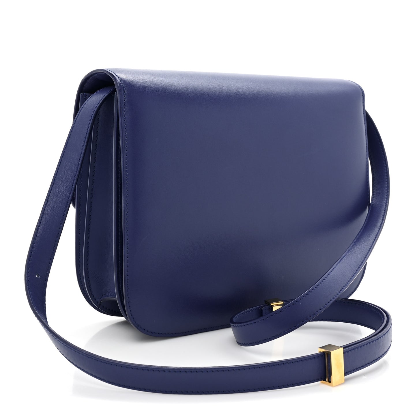 Box Calfskin Medium Classic Box Flap Bag Indigo