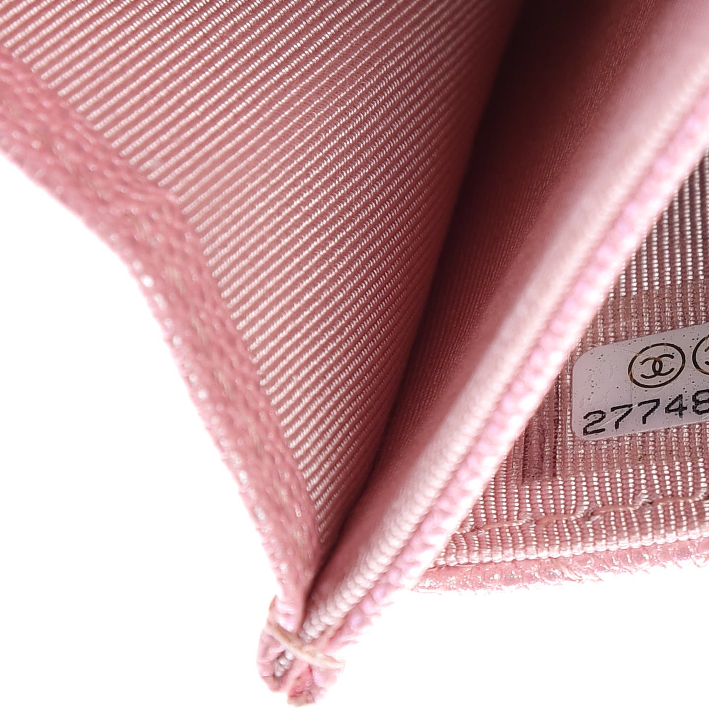 Iridescent Caviar Quilted Flap Card Holder Rose Pink