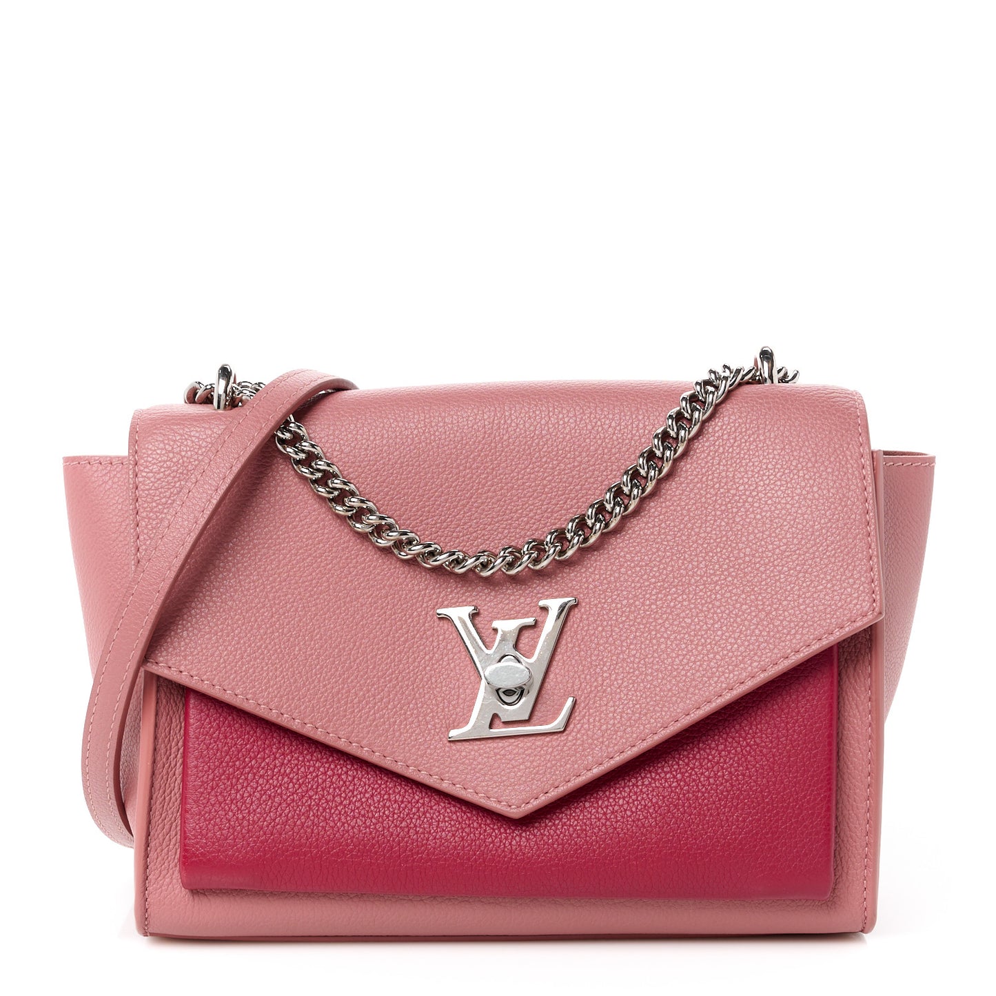 Soft Calfskin Mylockme Chain Bag BB Rose Boudoir Lie de Vin